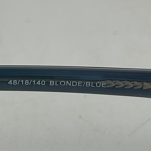 Eddie Bauer 8281 Eyeglasses Frame Mens Blonde Blue Plastic Full Rim 48-18-140mm - Picture 9 of 10